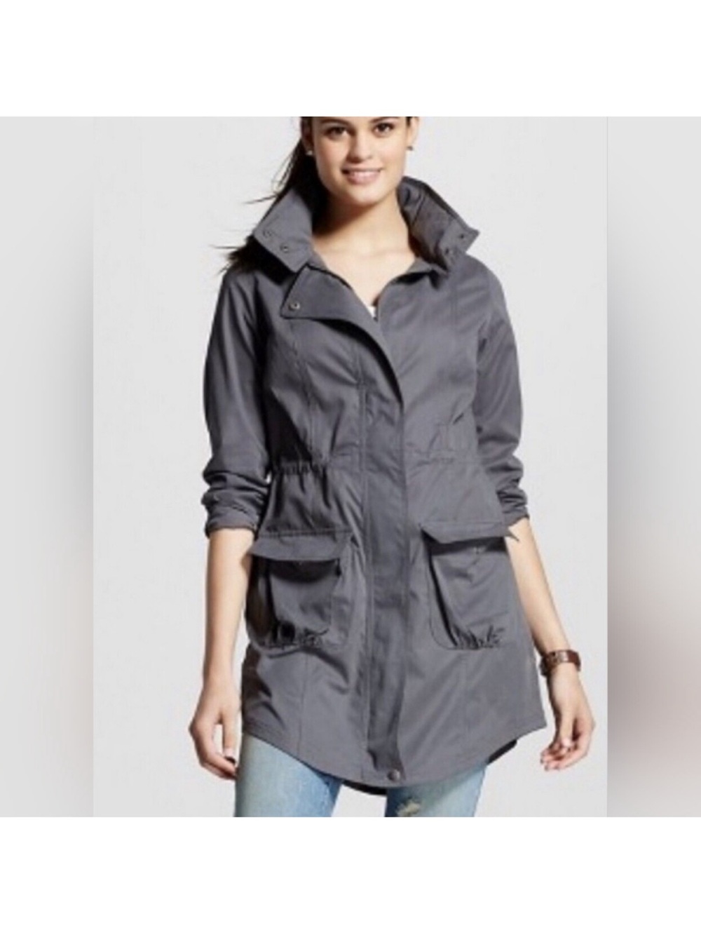 Mossimo Supply Co. Gray Cinched-Waist Utility Jacket
